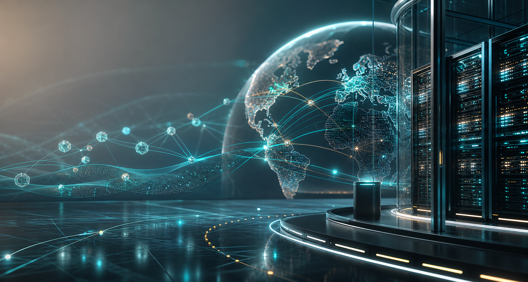 Global AI infrastructure and secure routing visualization